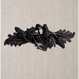 Vintage by 1928 bronze tone leaf hair barette